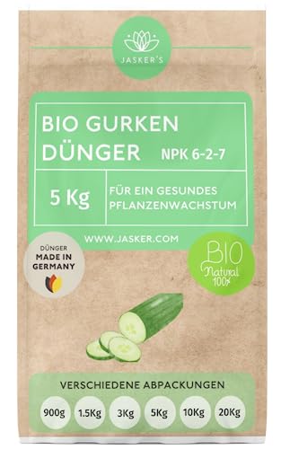 Bio Gurkendünger Langzeit 5 Kg - 100% Bio-Dünger mit Vinasse & viel Kalium - Organischer Biodünger für Gurken & Zucchini - Dünger für Gurken - Bio Gurken und Zucchini Dünger - Hochbeetdünger