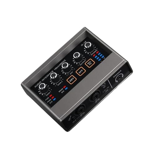 Mini-Audio-Interface für professionelle Aufnahmen For Q-16 optimiertes Audio-Interface, einfacher und leichter als Q24, Plug-In-Kompatibilität, verzögerungsfreier Monitoring-Effekt