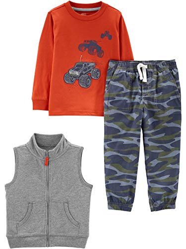 Simple Joys by Carter's 3-piece Vest, Long-sleeve Shirt, and Pant Playwear Set Pants Set Tanks/Camo 2T , 1 er-Pack