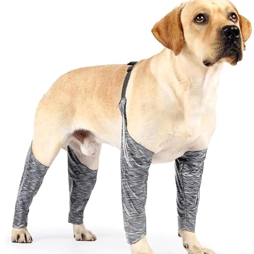 Aibyks Genesungsanzug für Hunde, Genesungsärmel für Hunde,Anti-Schmutz-schützende wasserdichte Ärmel für Vorder- und Hinterbeine - wasserdichte, weiche und verstellbare schützende Ellenbogenbandage,