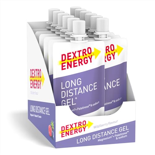 Dextro Energy - Long Distance Gel - Dein Energy Gel für lange Ausdauer und Power - Traubenzucker Konzentrat mit Zusatz von Elektrolyten - Wildberry - 12x50ml (12er Pack)