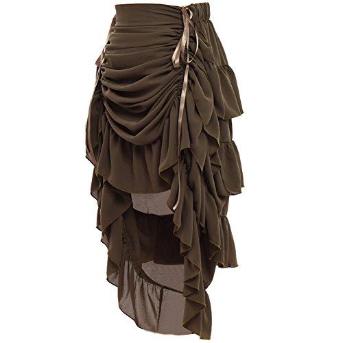GRACEART Women's Victorian Steampunk Skirt Amy Green X-Large