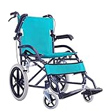 Rollstuhl Transit Travel Chair – Leichter zusammenklappbarer tragbarer alter Trolley Behindertenroller mit soliden Rädern und Handläufen – einfache Mobilität für Senioren – kompakter Rollstuhl für den