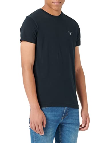 GANT Herren The ORIGINAL SOLID T-Shirt, Schwarz (Black 5), Small (Herstellergröße: S)