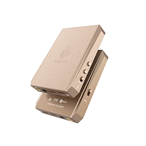 HIDIZS DH80S Portable Balanced DAC & AMP, Supports MQA Audio Technology, DSD64/128 Portable Audio Decoding Amplifier, 4.4mm/3.5mm Port Output for Windows 10/Mac OS/iPad OS/Android/iOS System (Gold)