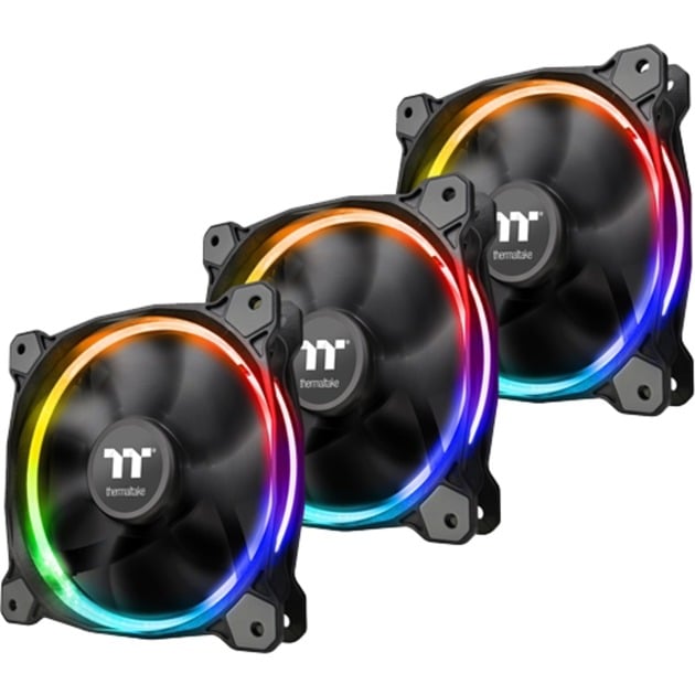 Thermaltake Riing Plus 12 RGB Sync 3 Pack PC-Gehäuse-Lüfter Schwarz, RGB (B x H x T) 120 x 120 x 25 mm