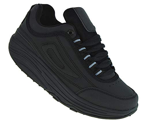 Roadstar Fitnessschuhe Gesundheitsschuhe Damen Herren Sneaker 092, Schuhgröße:36, Farbe:Schwarz