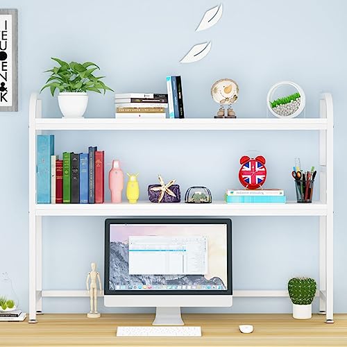 RedAeL Verstellbares zweistöckiges Desktop-Bücherregal - Stilvoller Organizer für Arbeitsplatten - Vielseitiges Schreibtisch-Bücherregal für Computer - Farboptionen verfügbar