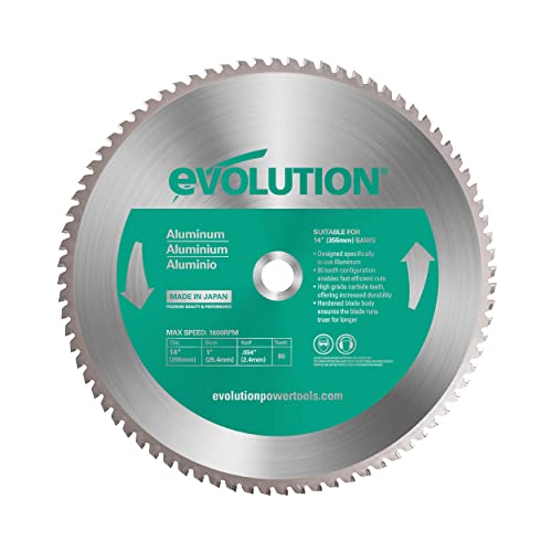 Evolution Power Tools 14BLADEAL Aluminum Cutting Saw Blade, 14-Inch x 80-Tooth