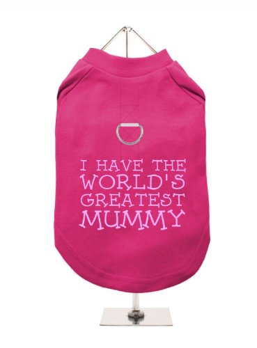 "Mütter Tag: Worlds Greatest Mummy" UrbanPup Hunde/Shirt (Fuchsia/Pink)