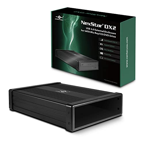 Vantec NexStar DX2 USB 3.0 Externes Gehäuse für 5,25 Zoll Blu-ray/CD/DVD-SATA-Laufwerk, zweite Generation von DX, keine Treiber erforderlich, Aluminiumlegierung (NST-540S3-BK)