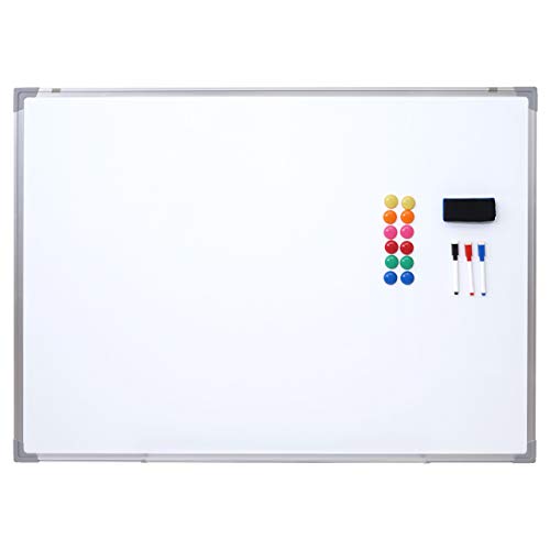 Whiteboard HWC-C84, Magnettafel Memoboard Pinnwand, inkl. Zubehör ~ 110x80cm