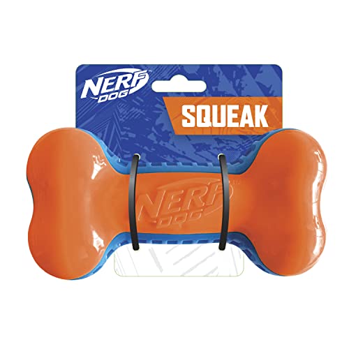 Nerf Dog Exo-Quietschknochen, 17,8 cm, Blau/Orange