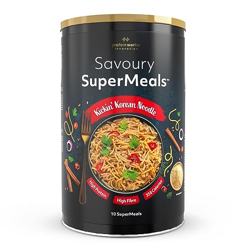 Protein Works - Savoury SuperMeals, Nutritionally Balanced, 26 Vitamins and Minerals, Kickin' Korean Noodle, 10 Meals