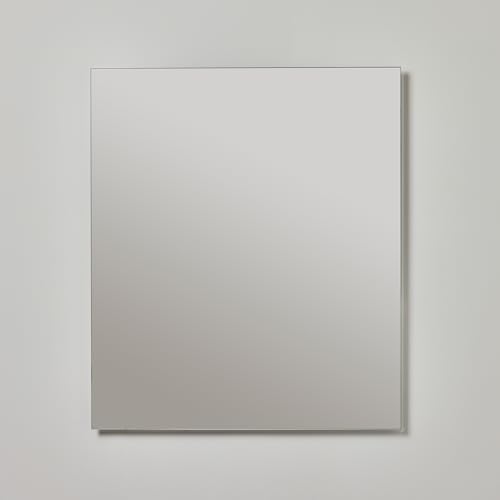 Loevschall Raw Quadratischer Spiegel 70x60 cm | Badezimmer Spiegel Mit Sicherheitsfolie | Einfacher Dekorative Spiegel Mit Versteckter Aufhängung | Dekorative Wandspiegel Ohne Rahmen