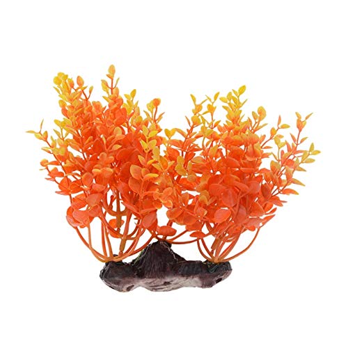 LUOXUEFEI Ornamente Aquarienpflanze Orange Rundblatt Keramik Kunstpflanzen Für Aquarium Aquarium Hintergrunddekoration Zubehör