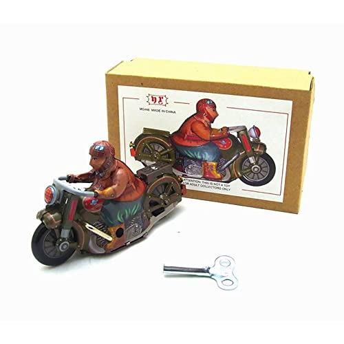 FLADO MS448 Motorrad Aufziehspielzeug Blechspielzeug Nostalgisches Thema Persönlichkeit Dekoration Kreatives Geschenk Vintage Sammlerstück für Jungen Mädchen Eltern-Kind-Interaktion