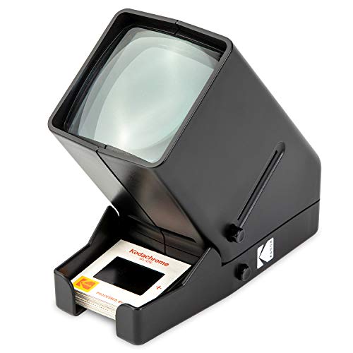 KODAK 35-mm-Diaprojektor und Filmbetrachtungsgerät - Batteriebetrieb, 3-fache Vergrößerung, LED-beleuchtete Anzeige - für 35-mm-Dias und Filmnegative