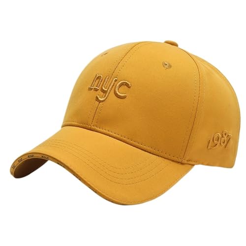 Männer Frauen Cap York City Baseball Caps Streetwear Hip Hop Trucker Hut (Color : Yellow Baseball Cap, Size : One Size)