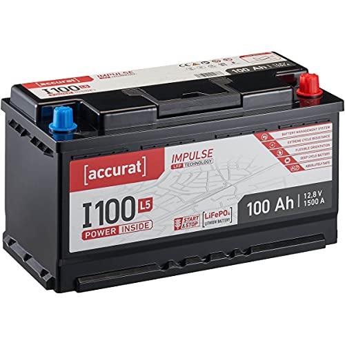 Accurat Impulse 100Ah 12V LiFePO4 Starterbatterie L5 Lithium Auto-Batterie für Start-Stop I100L5 LFP