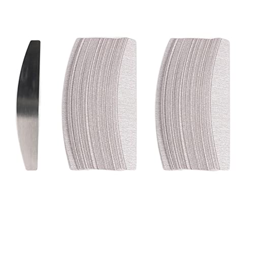 RHAIYAN 50 Stück/100 Stück graue herausnehmbare Pads mit Metallgriff Ersatzschleifpapier Nagelfeile 100/180 passend for Maniküre Hornhautentferner Puffer Specific (Color : 50Pcs 100-180Grit)