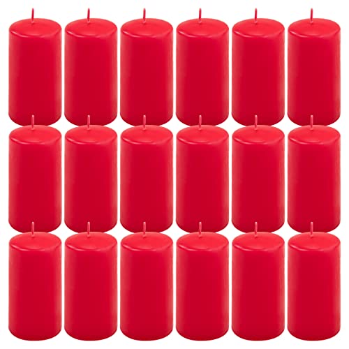 Stumpenkerze rot Höhe 11,5 cm Ø 6 cm lange Brenndauer Rund-Kerze Säulenkerzen Kerzen-Deko Tafelkerzen Weihnachts-Kerzen Hochzeits-Deko (18)
