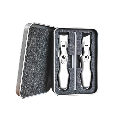 Kipotek Nagelknipser, Nagelknipser Mit Fänger, Tragbarer Super-Nagelknipser, Nagelknipser-Set Für Herren, Nagelknipser-Etui, Zehennagelknipser Mit Langem Griff Für Senioren (A#+B#)