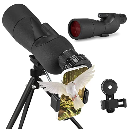 Spektiv, Dual-Fokus, Hochleistungs-Monokular für Erwachsene, 60 mm Objektiv, große Sicht, wasserabweisendes Teleskop für Wildtiere, Vogelbeobachtung, Camping, Reisen, Geschenke für Männer (schwarz)