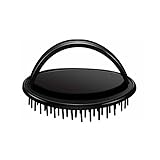 Shampoonierbürste,Massagebürste, Shampoo-Bürstenkopf, Shampoo-Kamm, Kopfhaut-Massage-Werkzeug, Gesundheits-Styling-Werkzeug, tragbare Silikon-Shampoo-Bürste (Color : 4) (Color : B black)