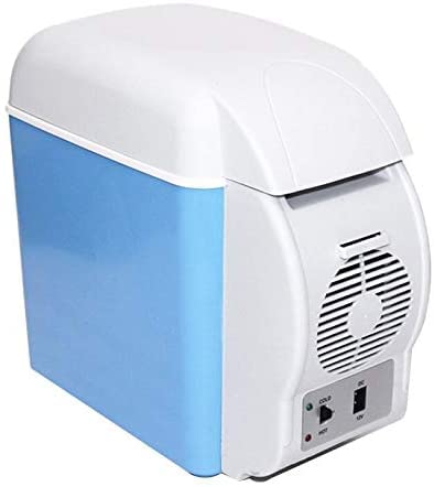 FBITE Mini-Kühlschrank 7,5 l Autokühlschrank Auto tragbar und kalt Dual-Use Mini-Kühlschrank Heiz- und Kühlbox mit Getränkehalter