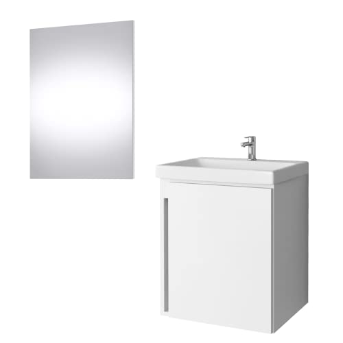 Planetmöbel Waschtisch Badmöbel Set 50cm für Badezimmer WC (Weiß)