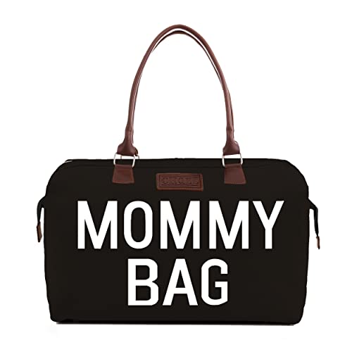 CHQEL Baby-Wickeltasche, Mommy-Taschen für Krankenhaus und funktionelle große Baby-Wickeltasche für Babypflege, Schwarz
