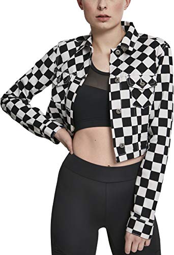 Urban Classics Damen Ladies Short Check Twill Jacket Jacke, Mehrfarbig (Chess 01683), Small (Herstellergröße: S)