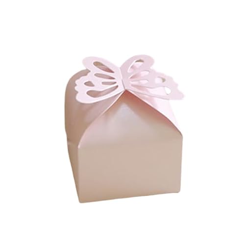 50 Stück Schmetterlings-Papier-Süßigkeitsboxen, Hochzeitsbevorzugungs-Geschenkboxen, faltbare DIY-Verpackung, Babyparty, Weihnachten, Geburtstag, Partyzubehör