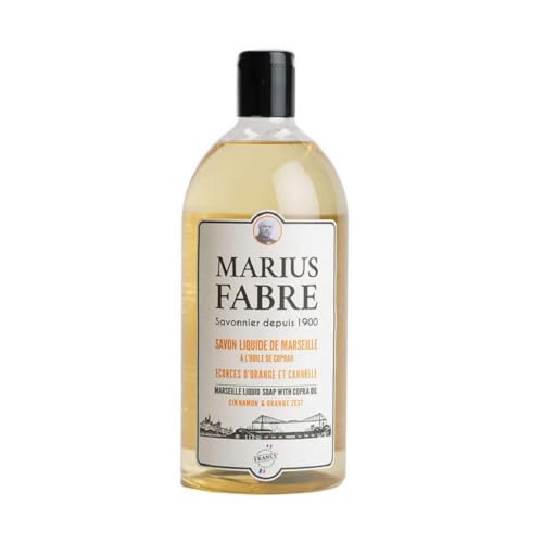 Marius Fabre 1900 Marseilles Liquid Soap Orange Cinammon 1L 33.8 fl oz Refill by Marius Fabre