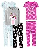 Simple Joys by Carter's 6-Piece Snug Fit Cotton Pajama Set, Unicorn/Dots/Turtle, 3T
