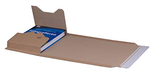 KK Verpackungen® Höhenvariable Versandverpackung für Büchersendungen | 250 Stück, DIN B5, 274x191x80mm | Buchverpackung, Wickelverpackung mit Selbstklebeverschluss & Aufreißfaden