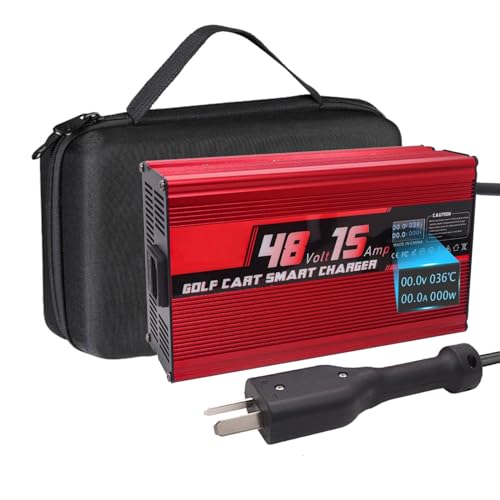 HYDTGZ 48 Volt 15 AMP Golfwagen Ladegerät, Ersatz Club Autobatterie Ladegerät Mit LED Anzeige Zum Laden Aller 48 Volt Golfwagen Batterien,A6