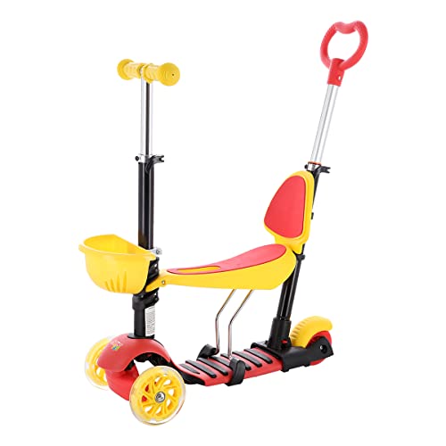 NILS Fun HLB07 4in1 Children's Scooter Black-Yellow-RED