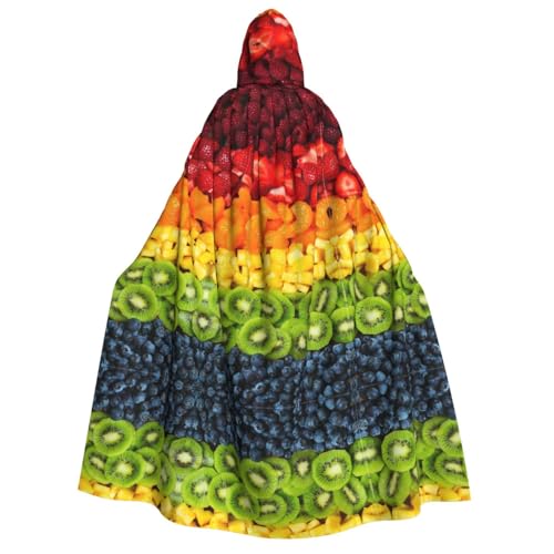 Sylale Unisex Kapuzenumhang mit Früchten, Regenbogen, Weihnachten, Fasching, Halloween, Cosplay-Kostüm für Erwachsene