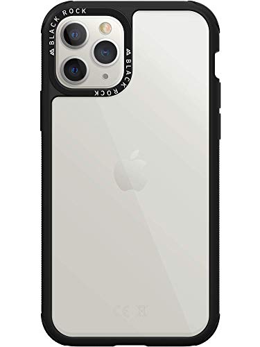 Black Rock - Robust Transparent Case Hülle für Apple iPhone 11 Pro Max | Kameraring, transparent, durchsichtig, Rahmen, starker Schutz (Schwarzer Rahmen)