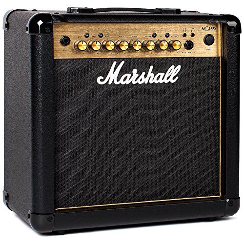 Marshall MG15GFX Gitarren-Combo-Verstärker mit integriertem FX, Übungsverstärker, geeignet für E-Gitarre – Schwarz und Gold