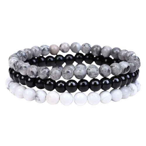 JIEZM Bracelet perlé anti-stress en améthyste, bracelet perlé en pierre naturelle pour femmes (Style 8,4 mm)