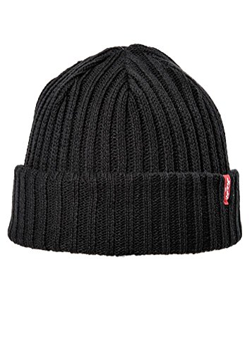 Levi's Unisex Ribbed Beanie Strickmütze, Schwarz (Black), One size