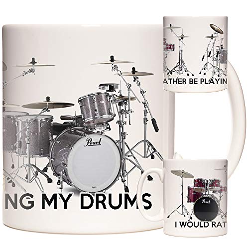 Keramiktasse mit der Aufschrift „I would Rather BE Playing My Drums“
