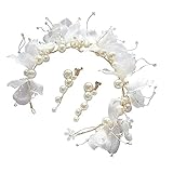 Hochzeit Braut Kopfschmuck Haarbänder Unsterbliche Perlen Blume Mädchen Ornament Perlen Ohrring Haarschmuck Set