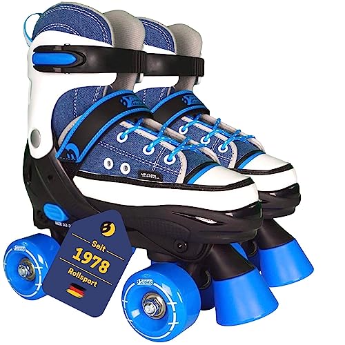 Best Sporting Rollschuhe für Kinder und Jugendliche, Größe verstellbar, ABEC 7 Carbon, Farbe: blau/weiß, Größe: 36-39