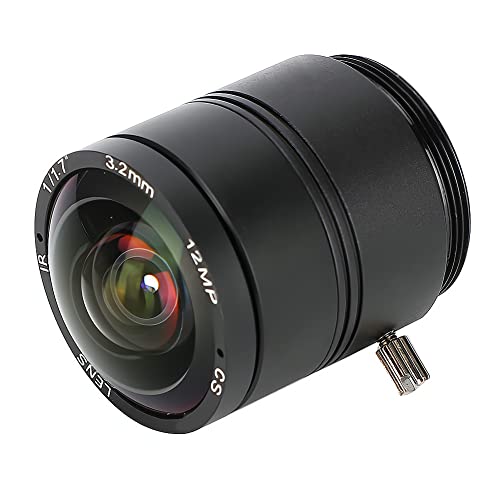 Tangxi 3,2 mm 12MP F1.2 HD CCTV-Objektiv, 3,2 mm 12MP F1.2 Professional CS Mount Sicherheitsüberwachungskamera Objektiv mit Fester Brennweite für CCTV Camera-Objektiv