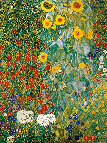 1art1 Gustav Klimt - Bauerngarten Mit Sonnenblumen, 1905-06 Poster Leinwandbild Auf Keilrahmen 80 x 60 cm