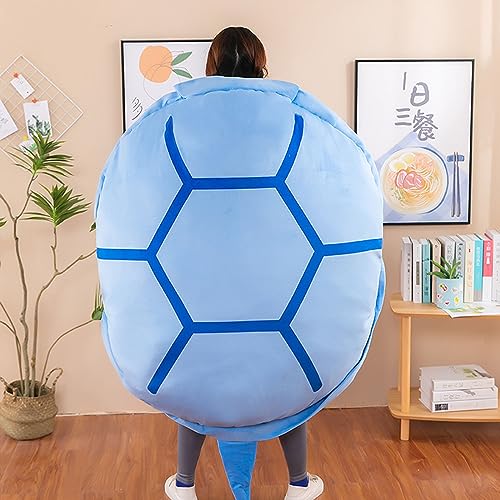 Hokuto Turtle Power Shell, Turtle Pillow Suit SchildkröTen Kissen Zum Anziehen Tragbare Schildkrötenpanzerkissen (Blue,80 cm)